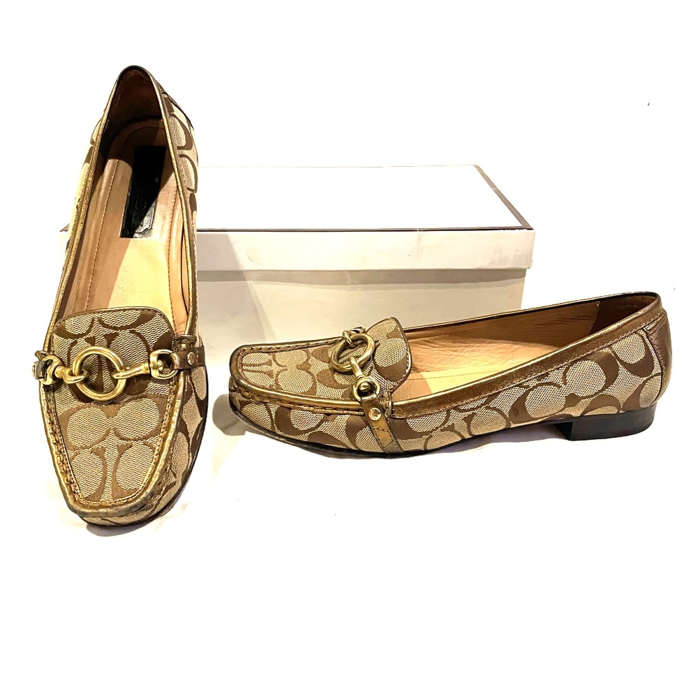 Coach Logo Loafer, Khaki, Sz 8.5